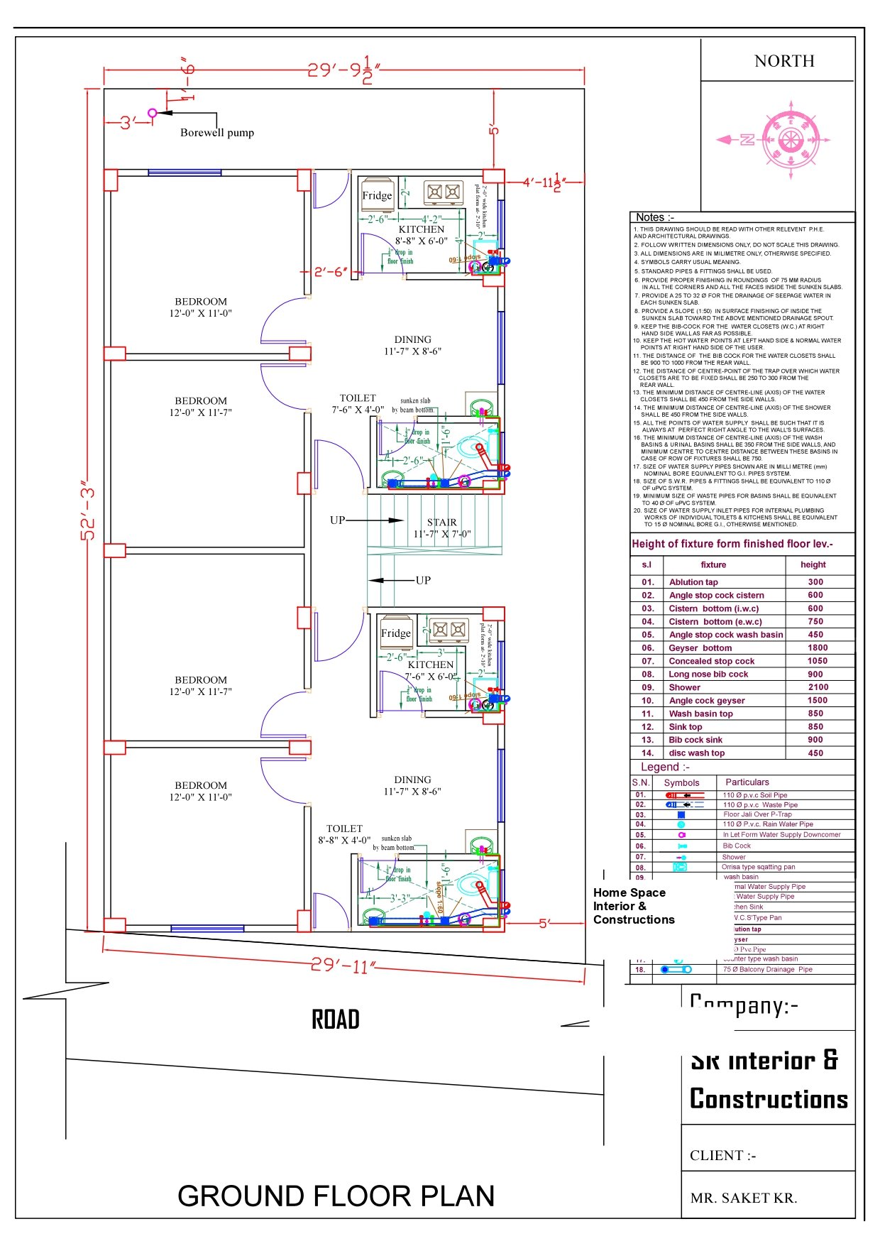 08 Plumbing Ground Floor Saket Kumar Sampat Chak (1) Home Space